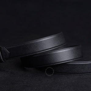 Black Epsom Headless Leather Belt Strap – Customizable Lusso Belt