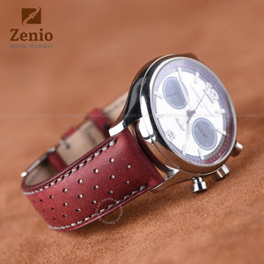 Bespoke Racing Rally Pueblo burgundy Leather watch strap