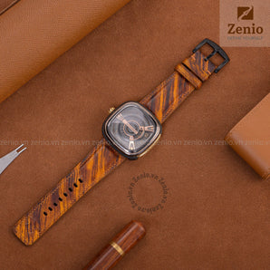 SevenFriday Watch Brown Gold Leather Strap Handmade Cowhide Leather Straps