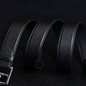 Black Epsom Headless Leather Belt Strap – Customizable Lusso Belt