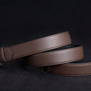 Dark Brown Epsom Headless Leather Belt Strap – Customizable Lusso Belt