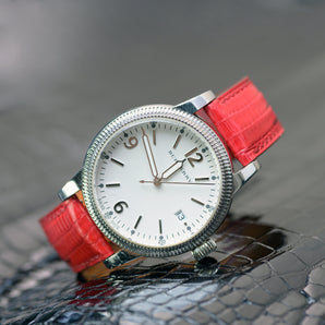 Red Lizard Leather Watch Strap