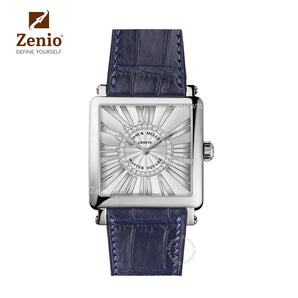 Matte Dark Navy Alligator Leather Straps for Franck Muller Master Square