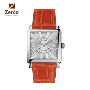 Glossy Orange Alligator Leather Straps for Franck Muller Master Square